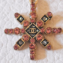 Load image into Gallery viewer, 27 mm   buttons  ,pendant,stamped,gold metal, zirkonia
