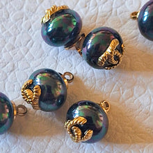 Load image into Gallery viewer, 10 mm buttons,resin,metal ,pendant,opalescent
