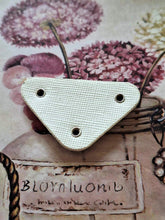 Load image into Gallery viewer, 48 mm Prada Leather Patch white,silver metal buttons,pendant
