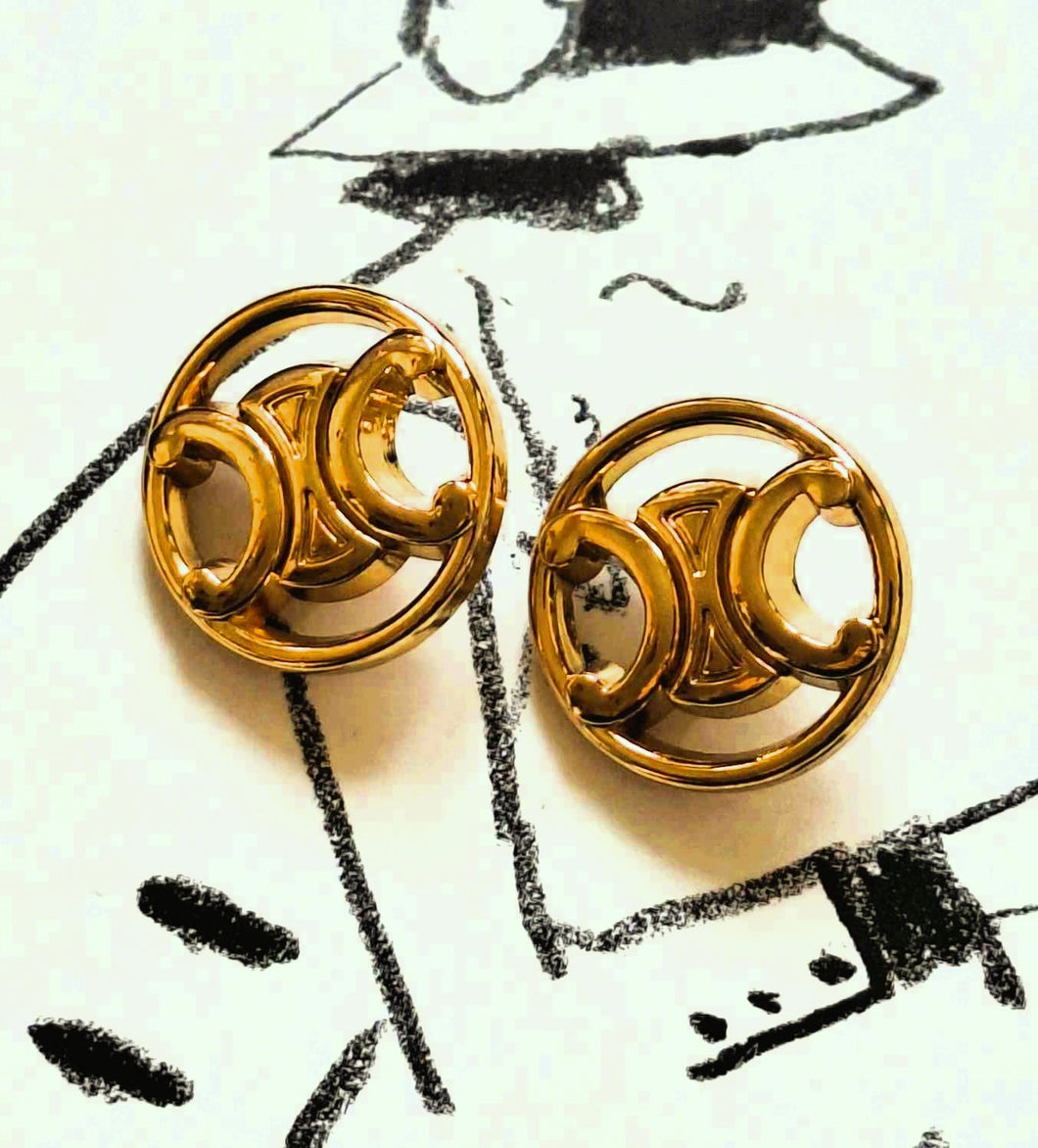 20 mm buttons ,gold metal,Celine