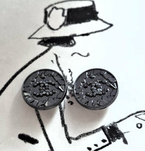 Load image into Gallery viewer, 18 mm buttons  black,stamped.metal,zirkonia
