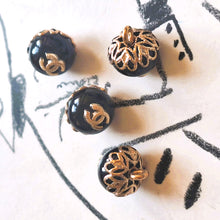 Load image into Gallery viewer, 11 mm buttons,black faux perlen
