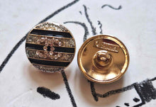 Load image into Gallery viewer, 18 mm stamped  buttons, gripox,zirkonia black,gold metal,
