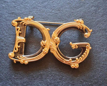 Load image into Gallery viewer, 48/34 mm stamped vintage , 1=1 brooch,buttons,pendant,gold metal Dolce Gabbana
