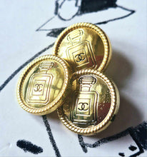 Load image into Gallery viewer, 20 mm stamped buttons, gold metal
