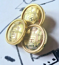Load image into Gallery viewer, 20 mm stamped buttons, gold metal
