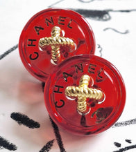 Load image into Gallery viewer, 21 mm   buttons   stamped,pendant,resin,red
