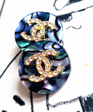 Load image into Gallery viewer, 22 mm stamped buttons,resin ,opalescent,zirkonia
