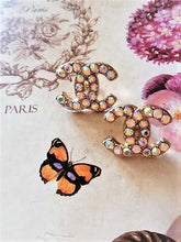 Load image into Gallery viewer, 18/14 mm stamped buttons.zirkonia rainbow,metal
