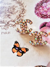 Load image into Gallery viewer, 18/14 mm stamped buttons.zirkonia rainbow,metal
