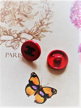 Load image into Gallery viewer, 12 mm stamped buttons red,emaille
