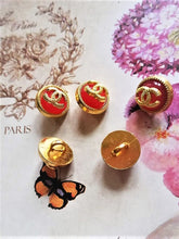 Load image into Gallery viewer, 11 mm buttons,resin, gold metal,red
