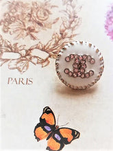 Load image into Gallery viewer, 18 mm stamped buttons,gold metal,gripox,zirkonia
