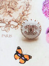 Load image into Gallery viewer, 18 mm stamped buttons,gold metal,gripox,zirkonia
