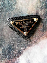 Load image into Gallery viewer, 48 mm Prada Leather Patch black,silverb metal buttons,pendant
