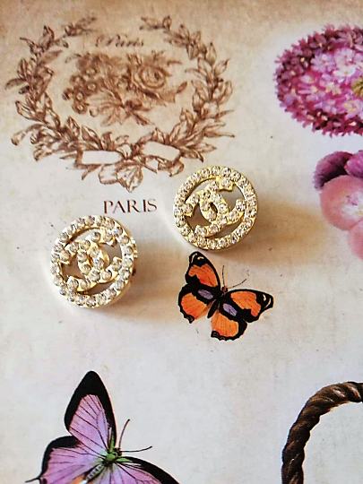 15 mm buttons zirkonia,gold metal