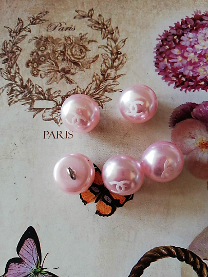 12 mm buttons pink faux perlen