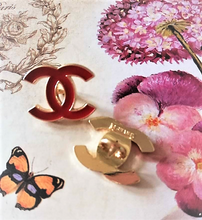 Load image into Gallery viewer, 18 mm stamped buttons,metal,emaille,red
